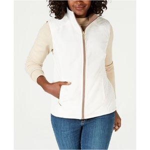 [KAREN SCOTT] Reversible Vest - Eggshell/Taupe